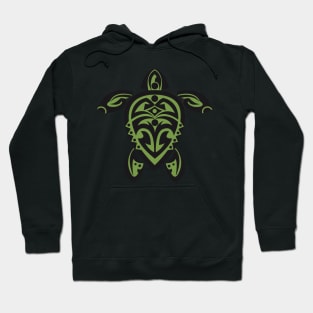 Black & Green Tribal Turtle Tattoo Hoodie